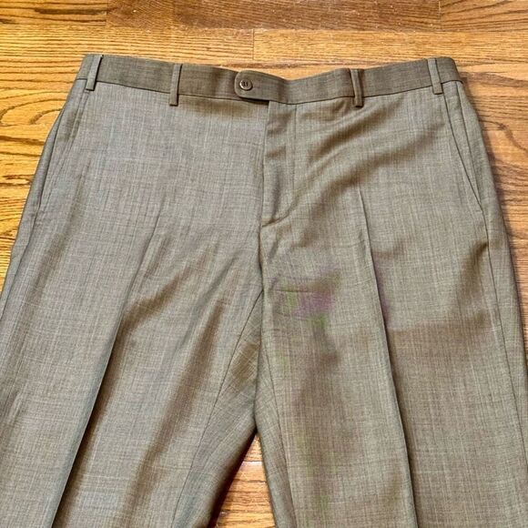 Zanella Todd Brown Flat Front Dress Pants. Size 36. - Picture 2 of 9